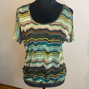Daytrip cold shoulder multi-color top